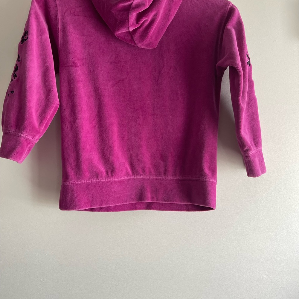 Forever 21 Girls 3/4 Length Sleeve Fuchsia and Black Hoodie - Size 5/6 - Picture 7 of 9
